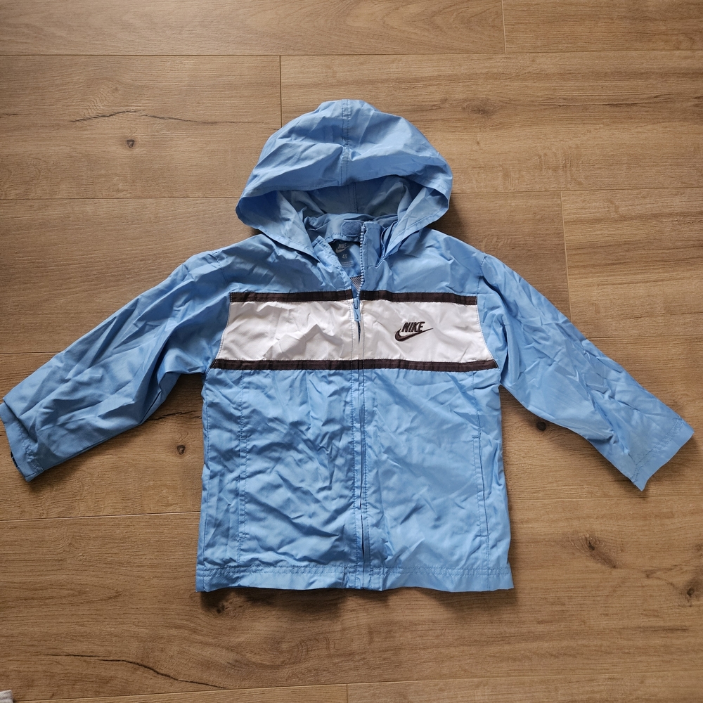 Nike Kids Light Blue and White Raincoat